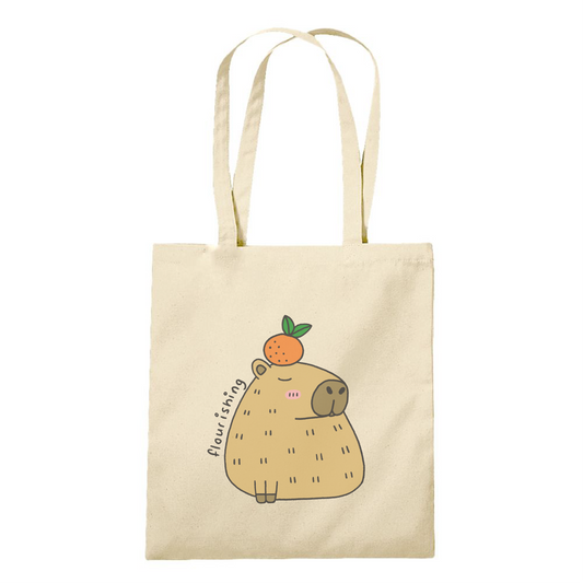 "Flourishing" Capybara Tote Bag