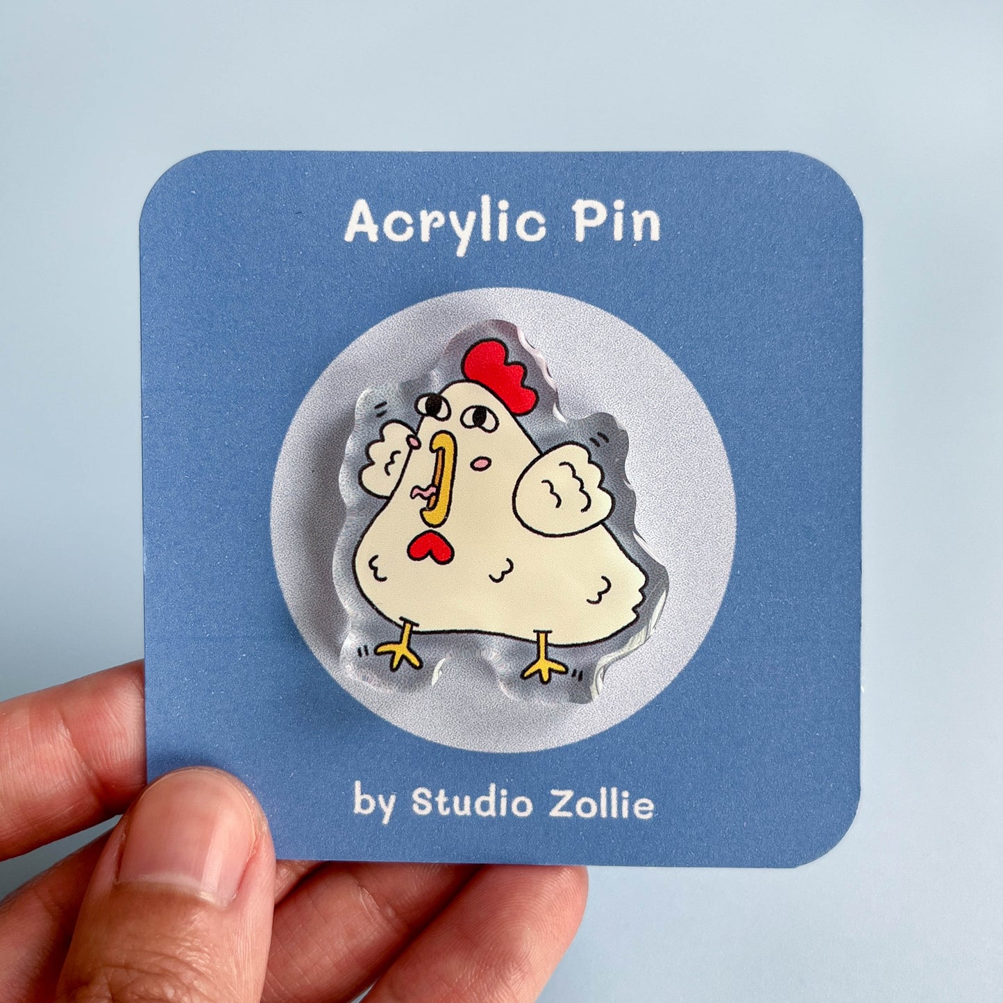 Screaming Chicken Acrylic Pin