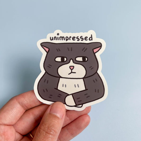Unimpressed Tuxedo Cat Sticker