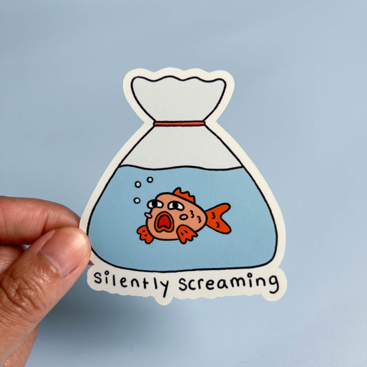 Goldfish In A Bag "Silently Screaming" Sticker