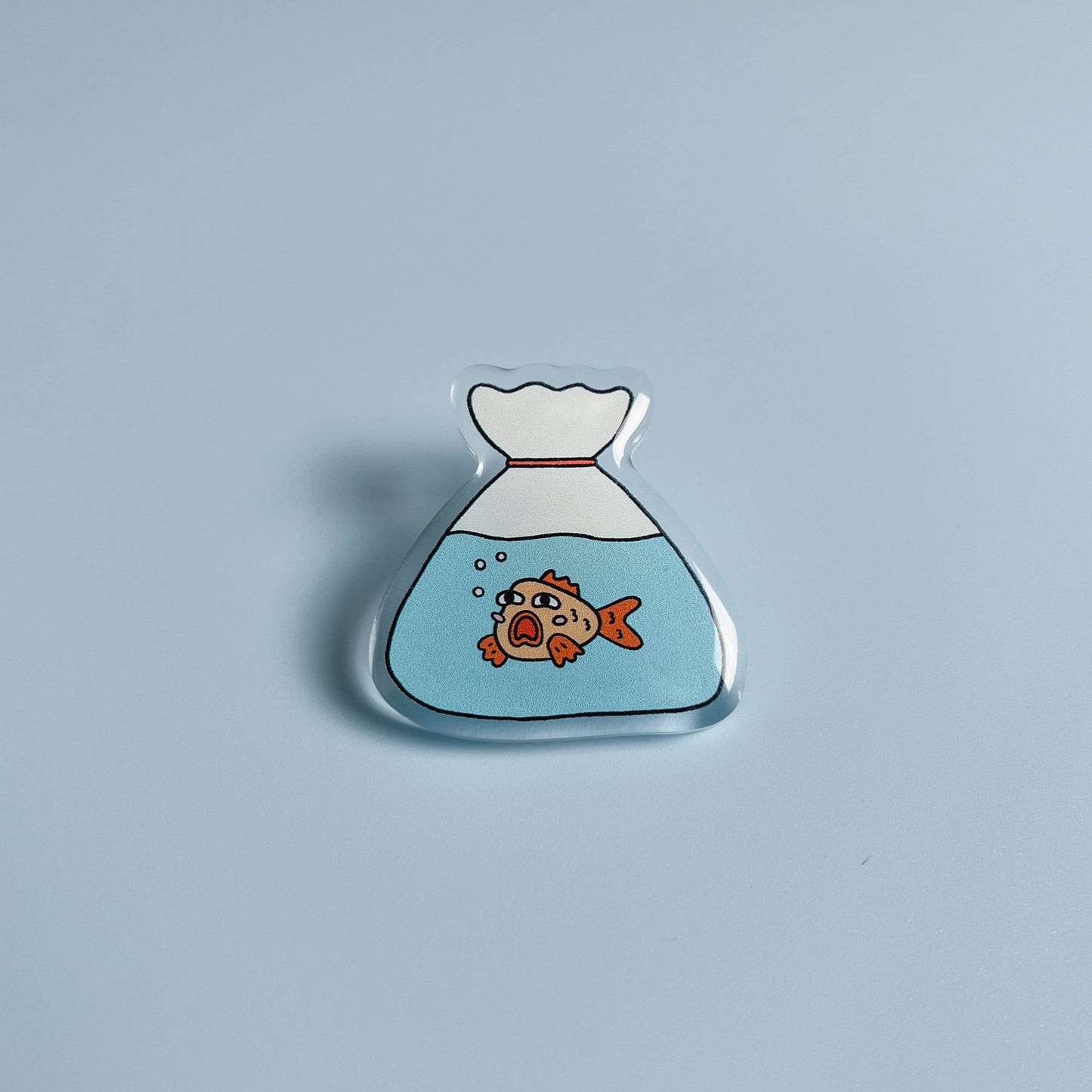 Goldfish in a Bag Acrylic Pin