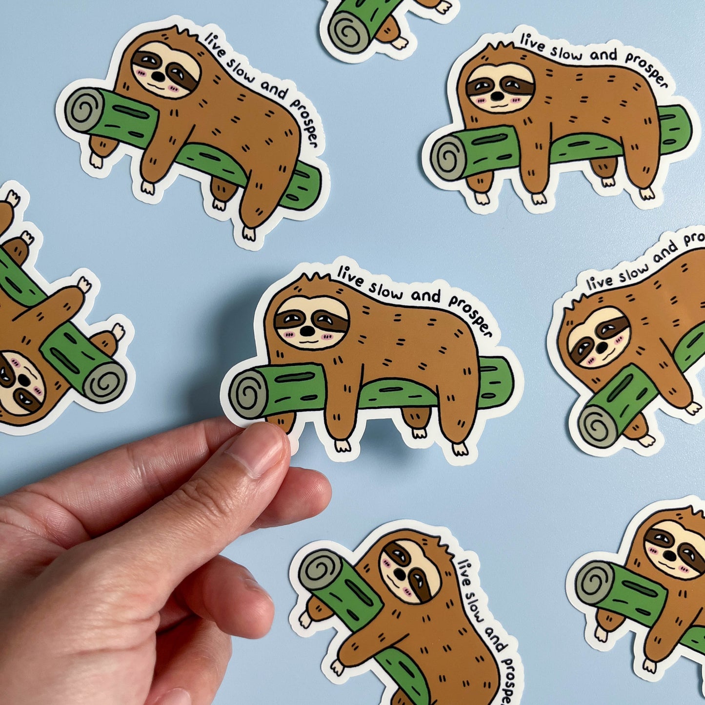 "Live Slow and Prosper" Sloth Sticker