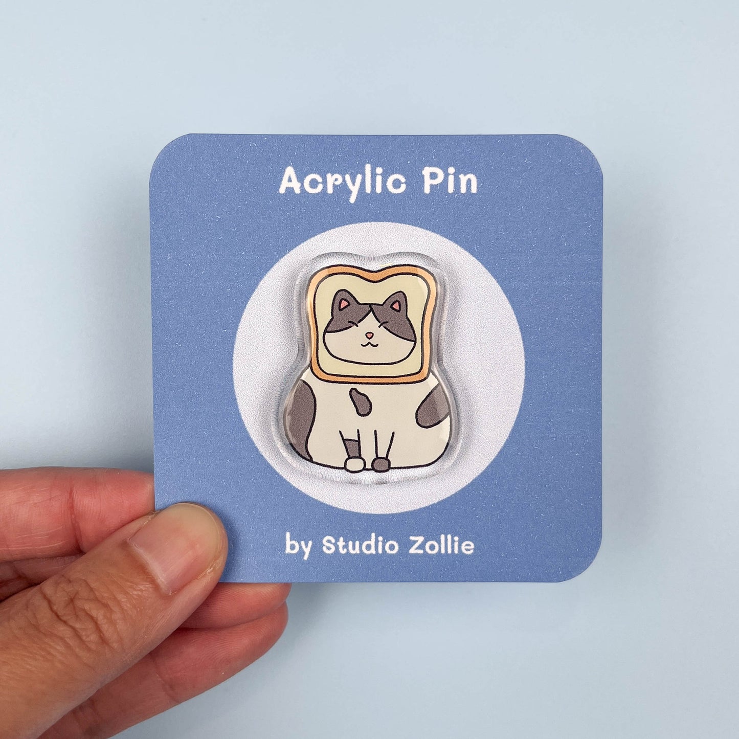 Cat With Toast Acrylic Pin