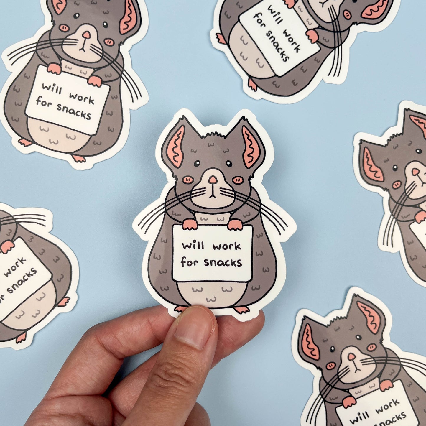 Chinchilla "Will Work For Snacks" Sticker