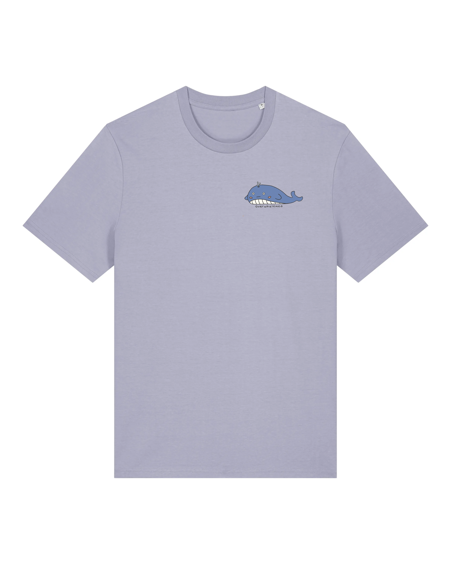 "Overwhalemed" Whale T-Shirt - Lavender (100% organic cotton)