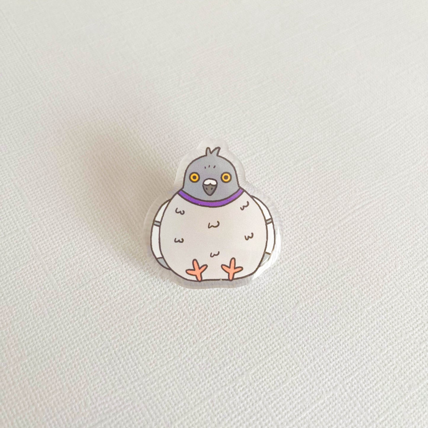 Round Pigeon Acrylic Pin