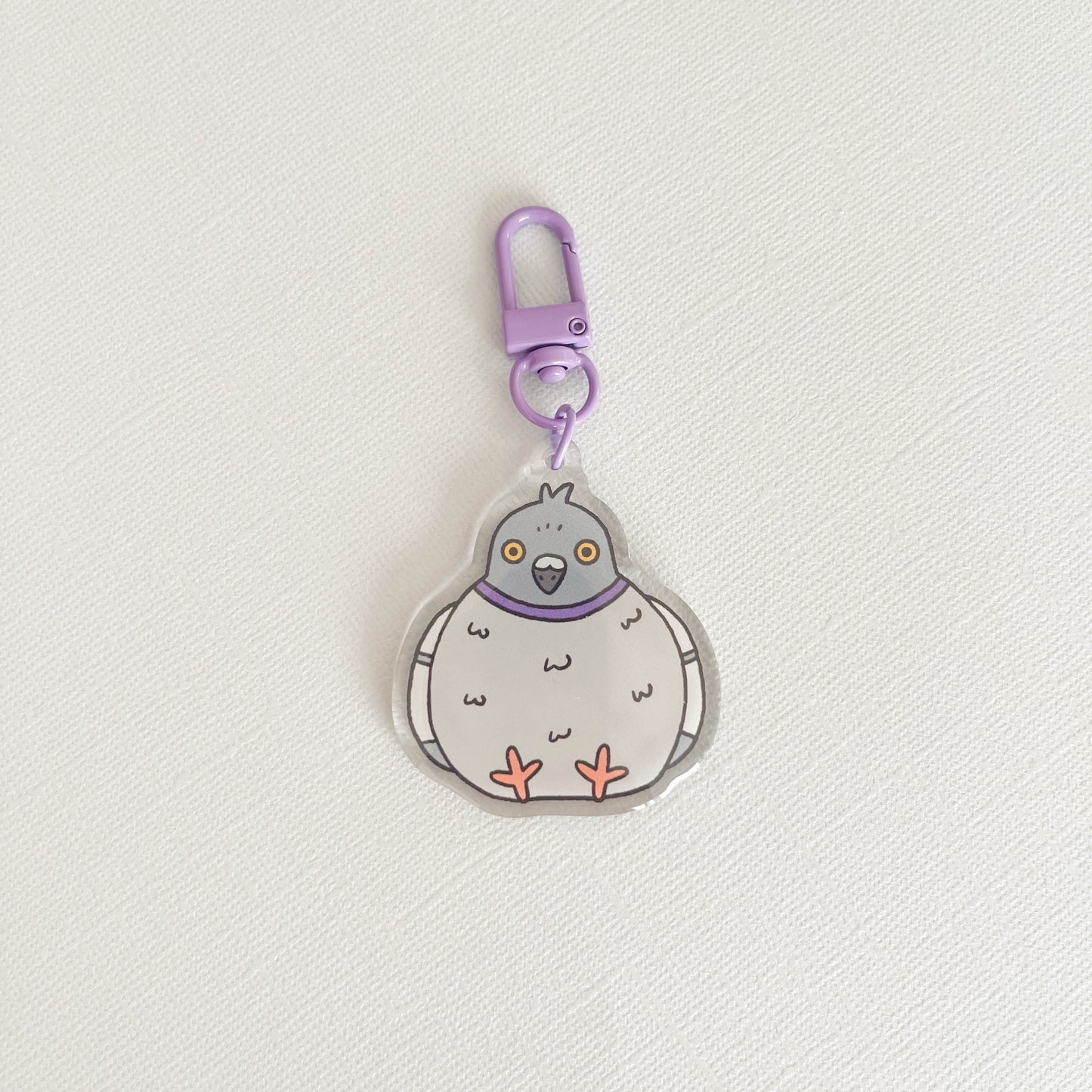 Round Pigeon Keychain