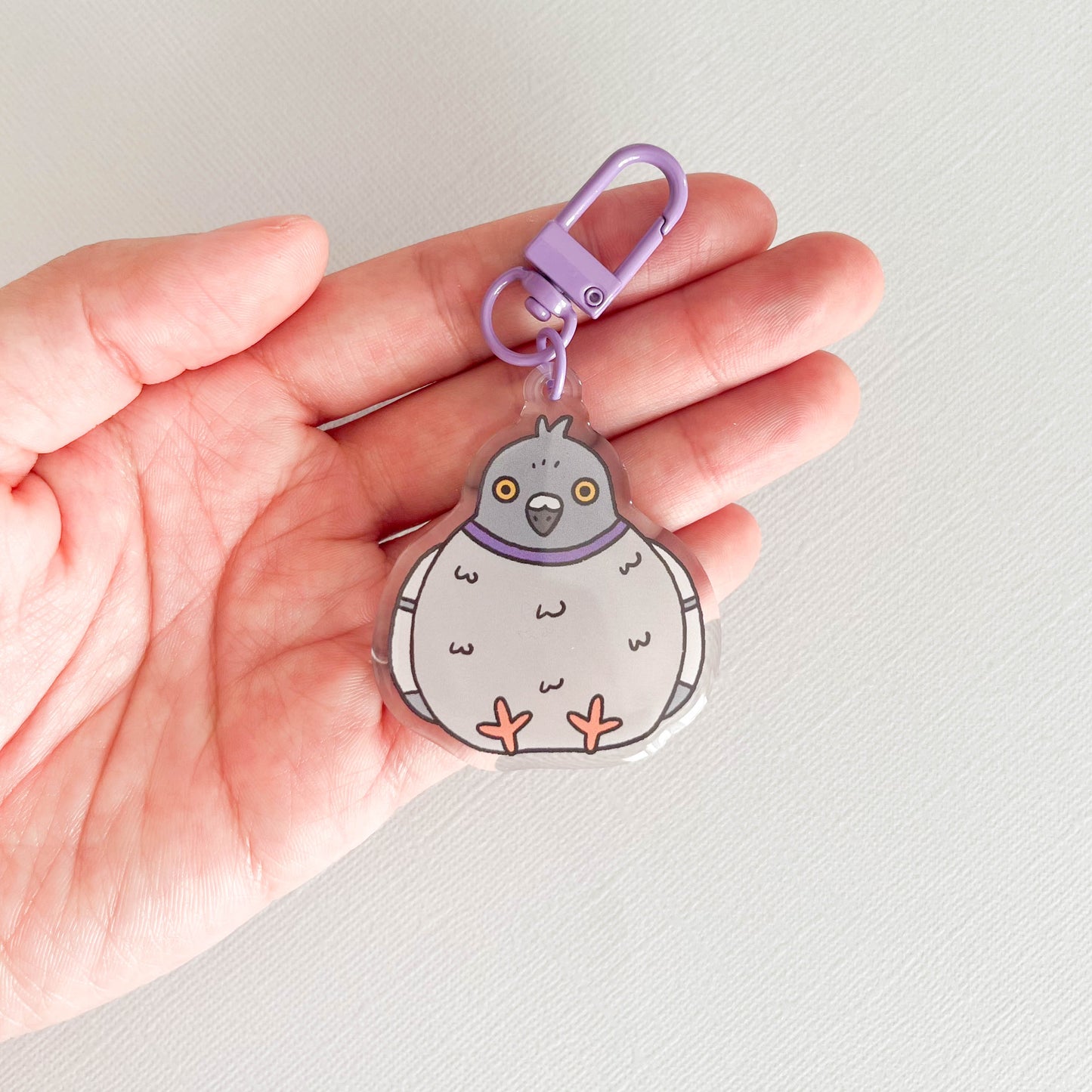 Round Pigeon Keychain