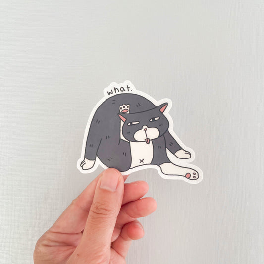 "What" Cat Butt Sticker