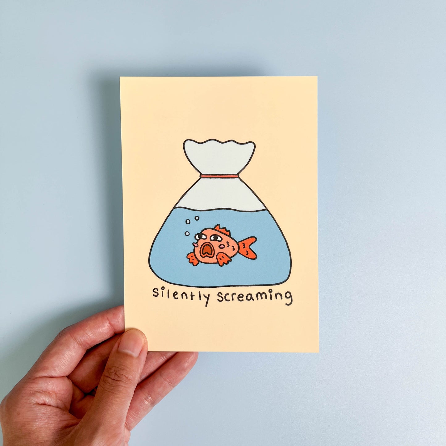 Goldfish In A Bag "Silently Screaming" Postcard