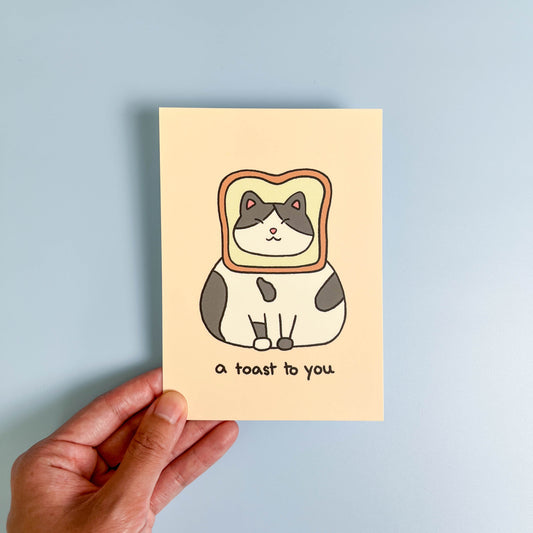 Cat With Toast Postcard