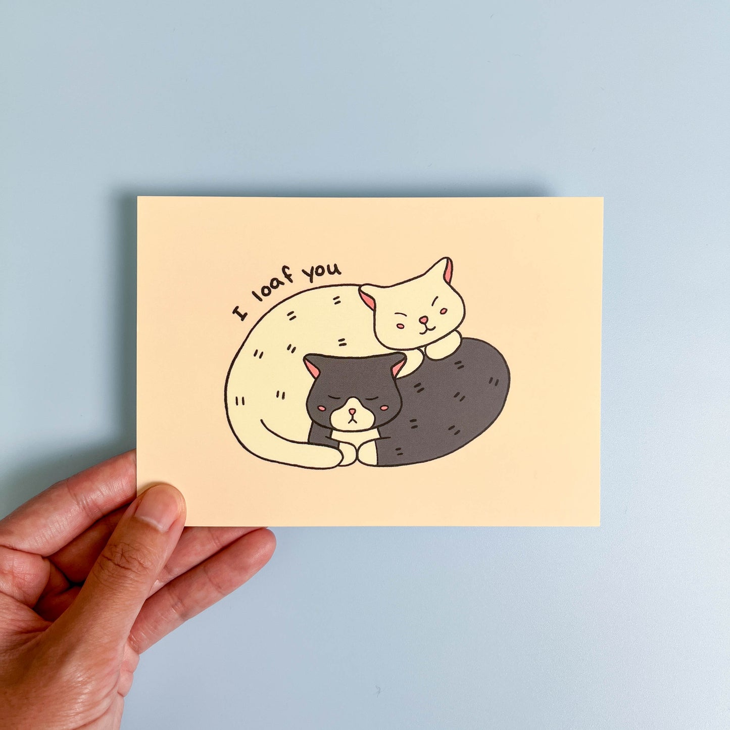 "I Loaf You" Sleeping Cats Postcard