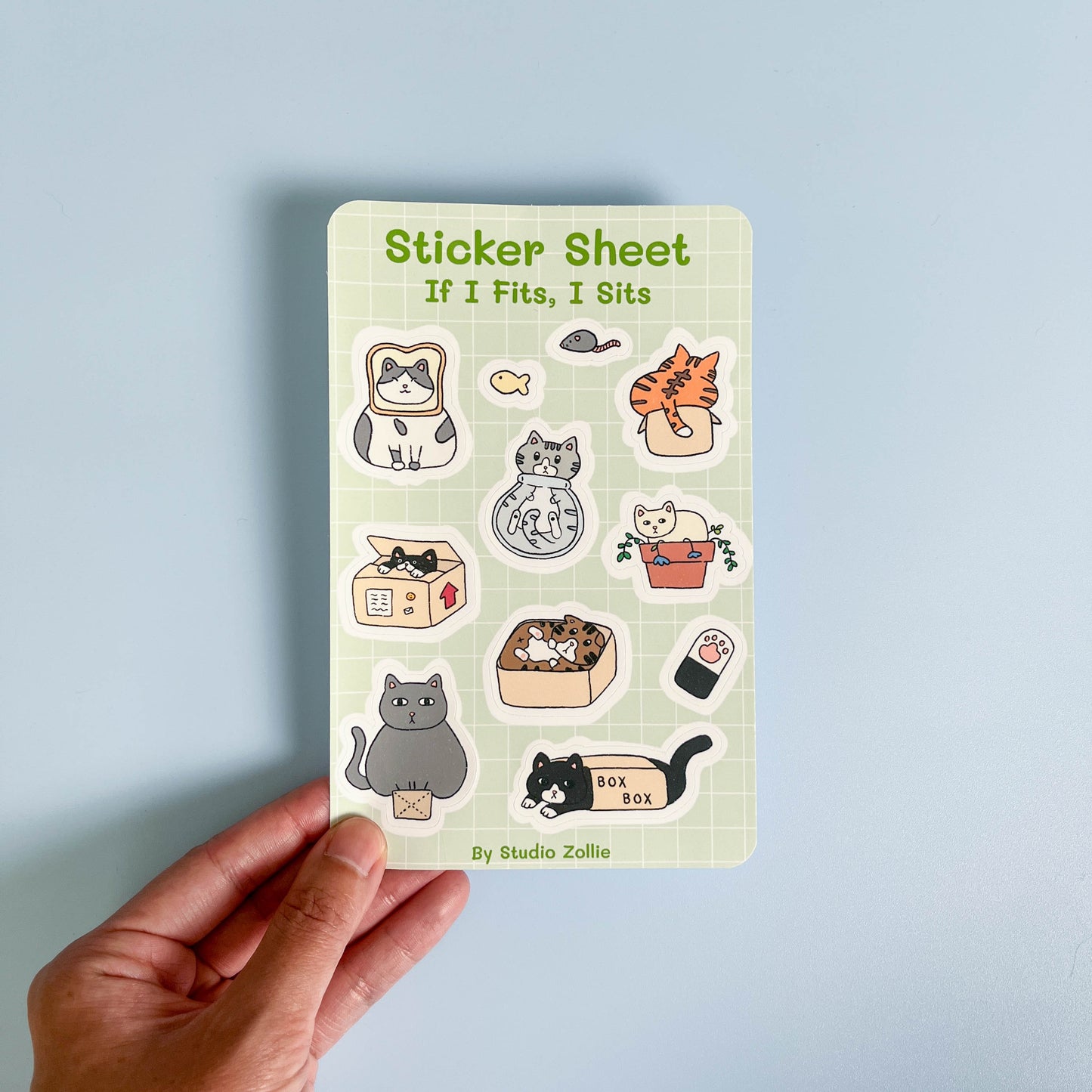 "If I Fits, I Sits" Cats Sticker Sheet