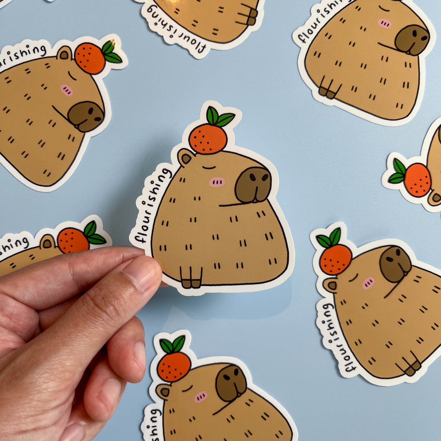 Flourishing Capybara Sticker