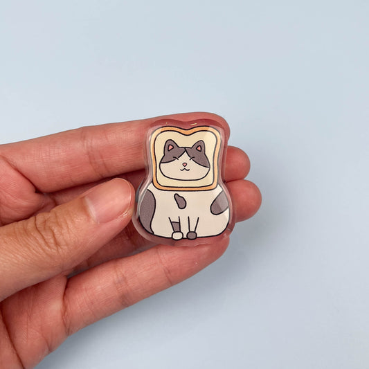 Cat With Toast Acrylic Pin