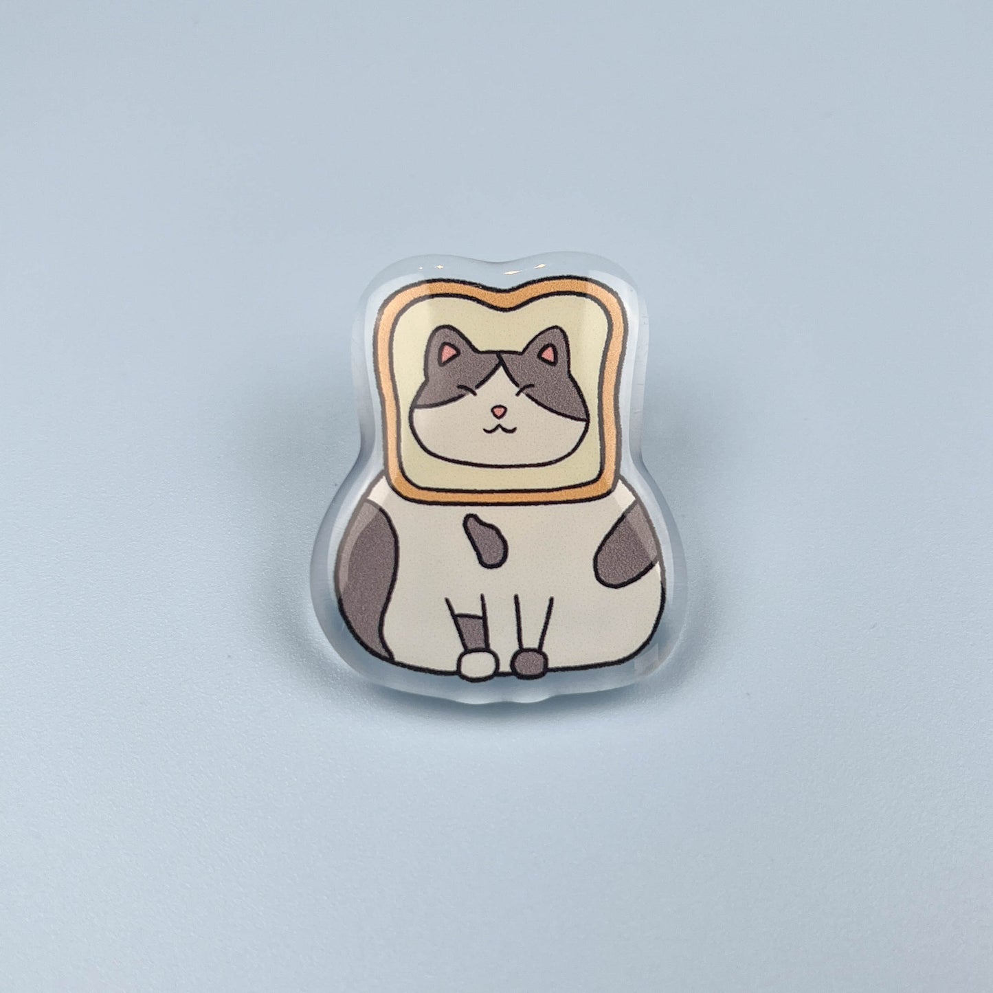 Cat With Toast Acrylic Pin