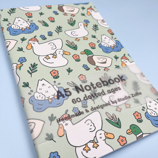 Duck Pattern Handmade Notebook