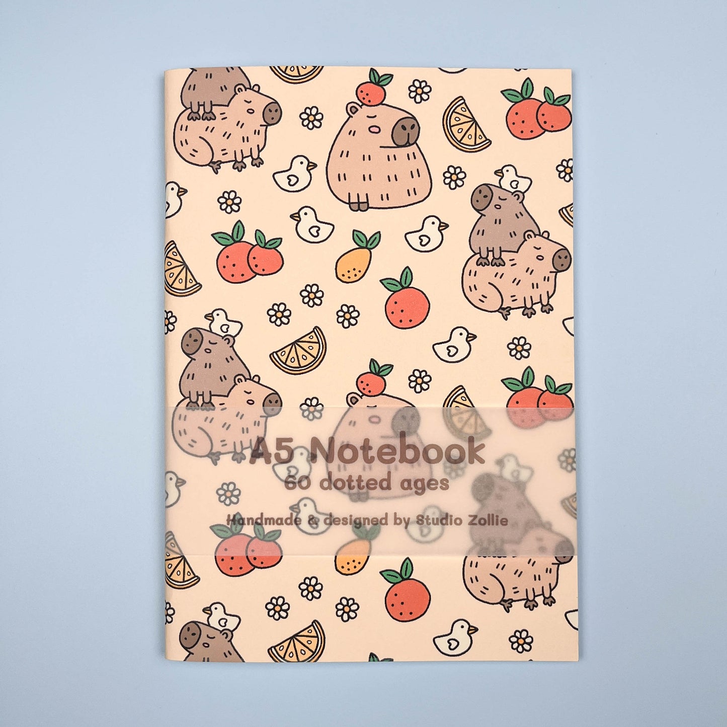 Capybara Pattern Handmade Notebook