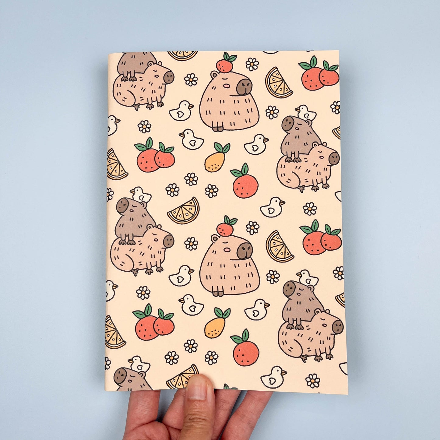 Capybara Pattern Handmade Notebook