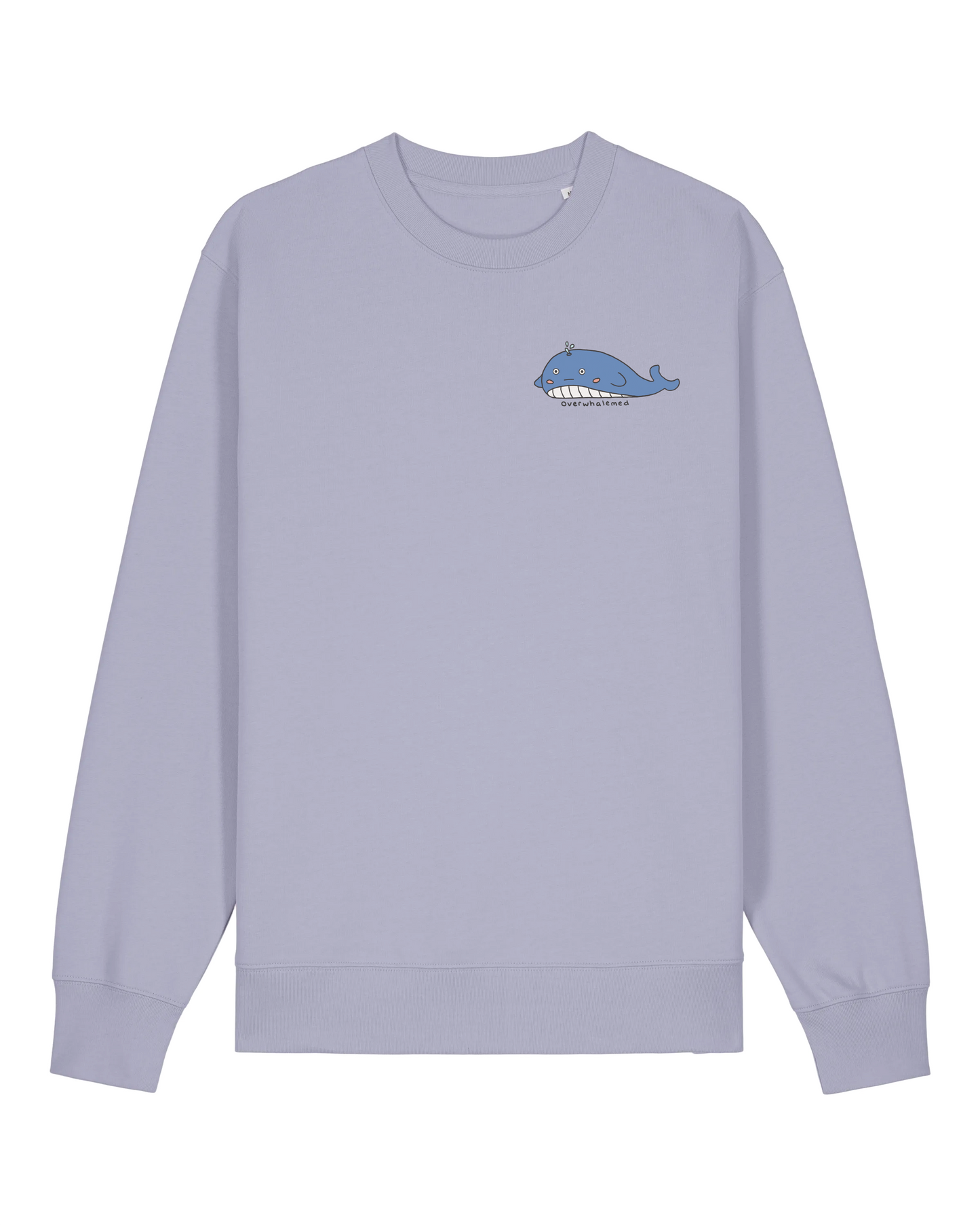 "Overwhalemed" Whale Sweater - Lavender (100% organic cotton)